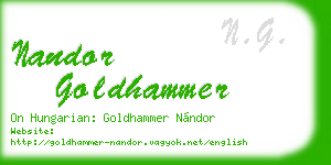 nandor goldhammer business card